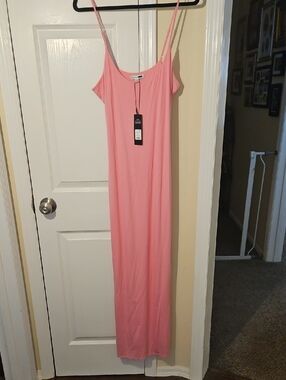 Fashion Nova Pink Spaghetti-Strap Maxi Slip Dress NWT